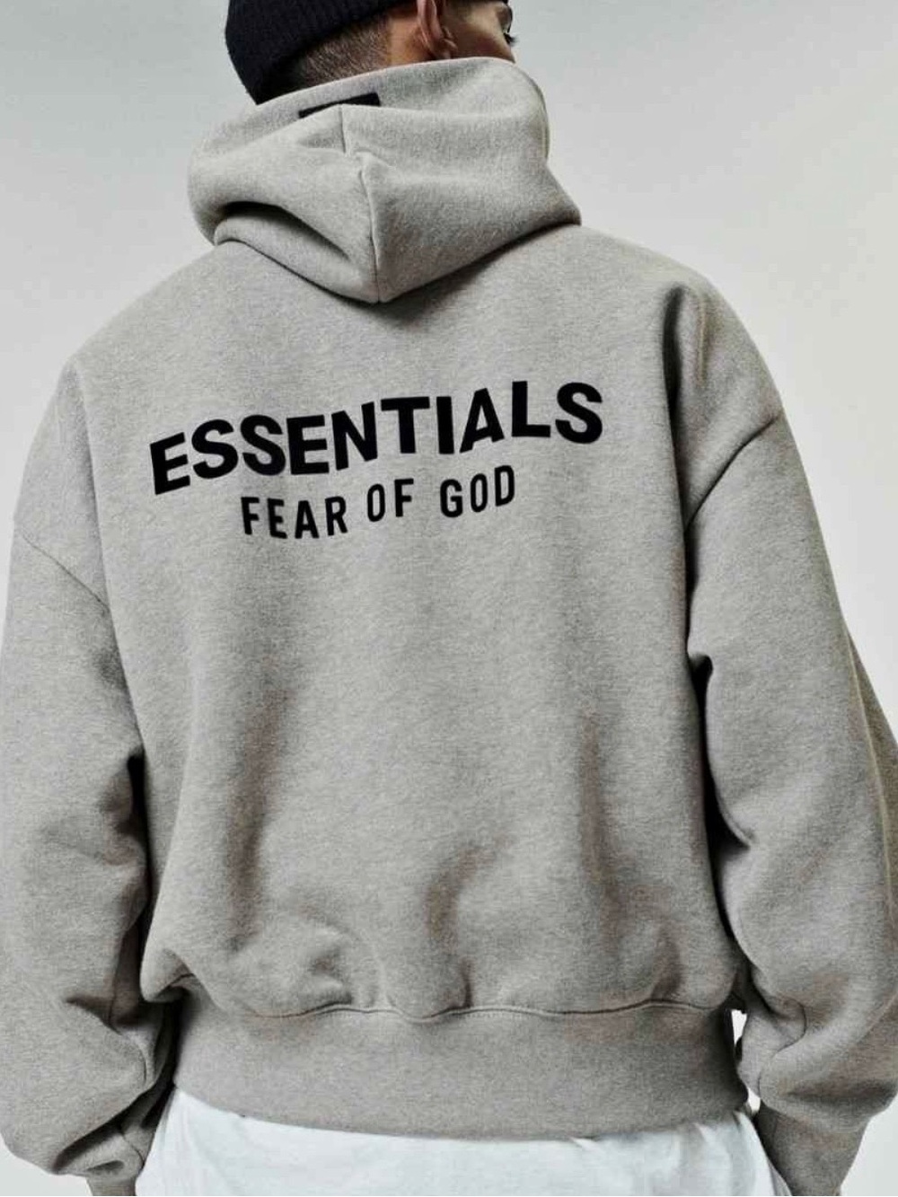 Fear of God Essentials Hoodie in Dark Grey with Black Logo M